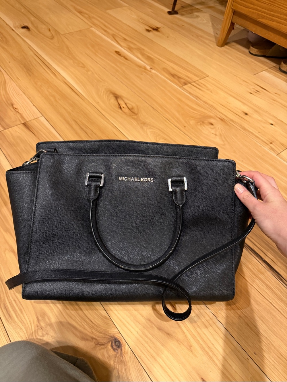 Authentic Michael Kors Black Saffiano Leather Satchel